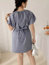Cinched Bubble Sleeve Mini Dress